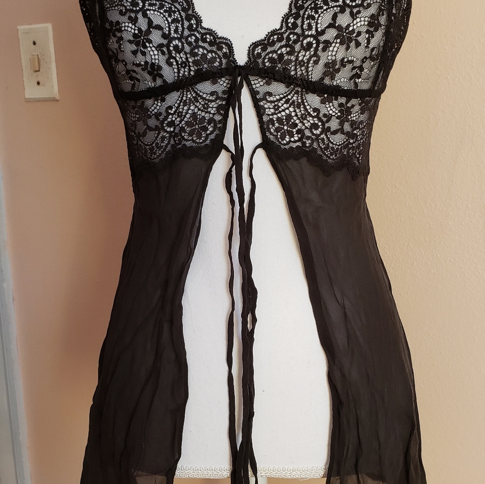 Victoria's secret black lace babydoll sheer dress. - Picture 6 of 8